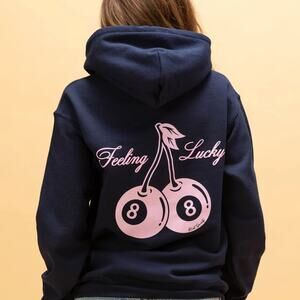 Riot Society Cherries 8 Ball Feeling Lucky Hoodie Sweatshirt Sz S